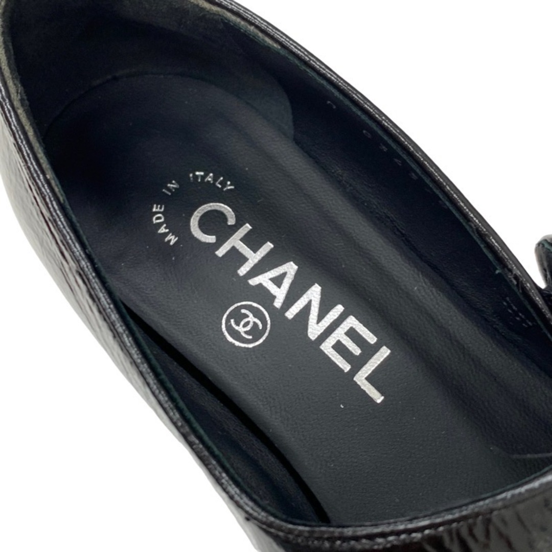 シャネル CHANEL パンプス バレエシューズ メリージェーン 靴 シューズ ココマーク ストラップ レザー ブラック