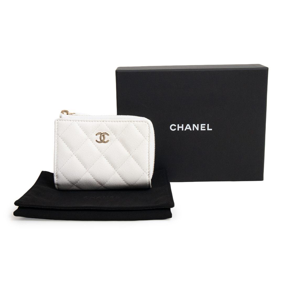 [美品]CHANEL シャネル キャビアスキン  三つ折り財布