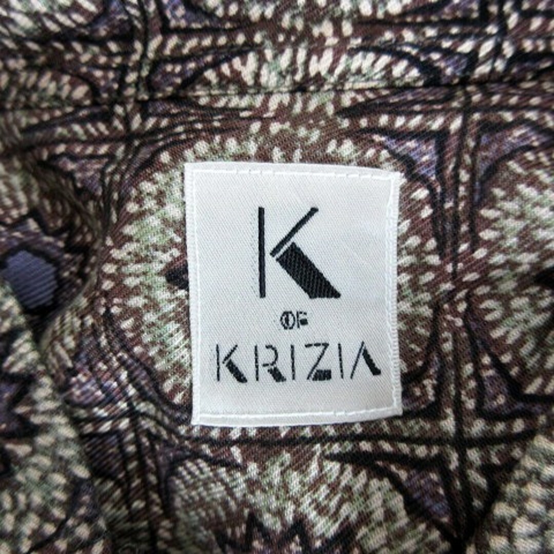 KRIZIA(クリツィア)のクリッツィア K OF KRIZIA シャツ ステンカラー 長袖 LL 茶 黒 メンズのトップス(シャツ)の商品写真