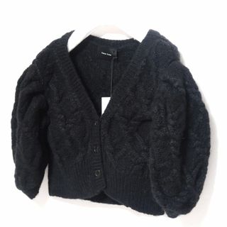 S 新品 Simone Rocha ショート パフスリーブ カーディガン 黒-