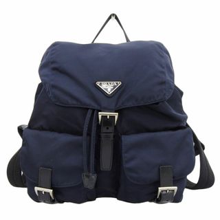 プラダ(PRADA)のプラダ PRADA バックパック リュックサック ナイロン レザー ネイビー ブラック 中古 新入荷 OB1544(リュック/バックパック)