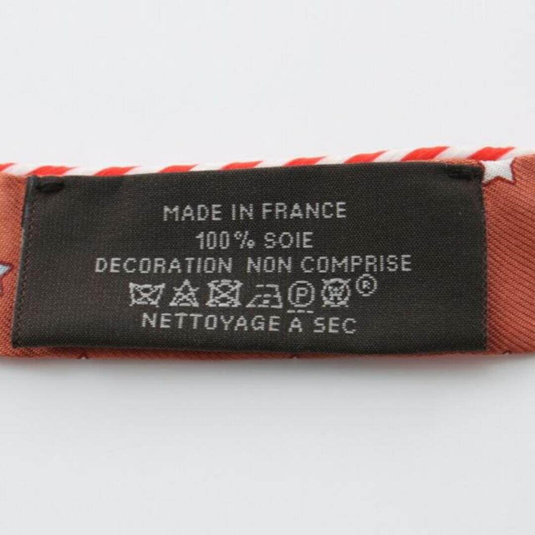 ツイリードール 「paris station」 リボン スカーフ シルク オレンジブラウン マルチカラー財布小物