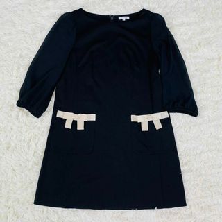 トゥービーシック(TO BE CHIC)の美品　TO BE CHIC トゥービーシック　袖シースルー　リボン　ワンピース(ひざ丈ワンピース)