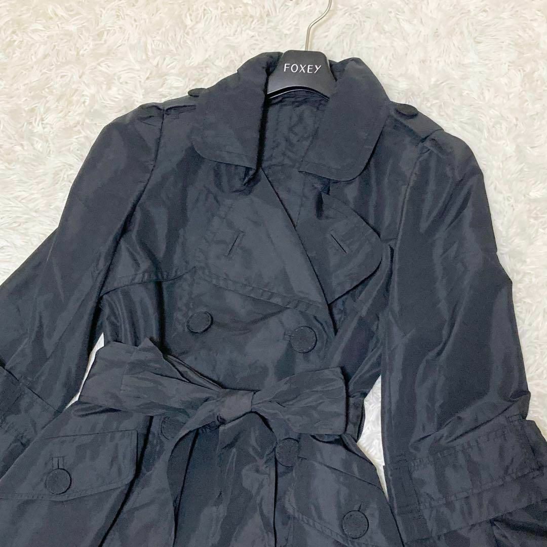 美品 トゥービーシック トレンチコート フレア袖 2way ベルト 黒 40