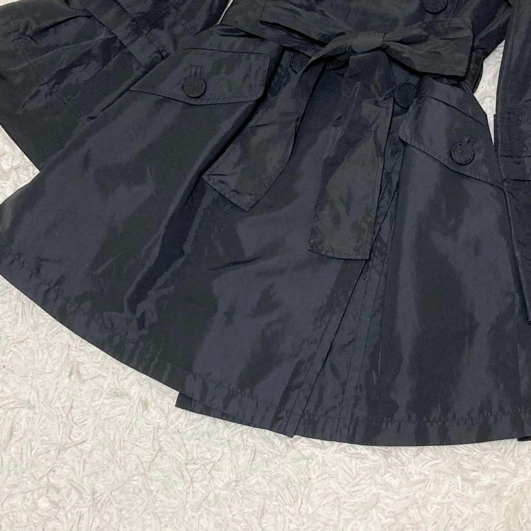 美品 トゥービーシック トレンチコート フレア袖 2way ベルト 黒 40