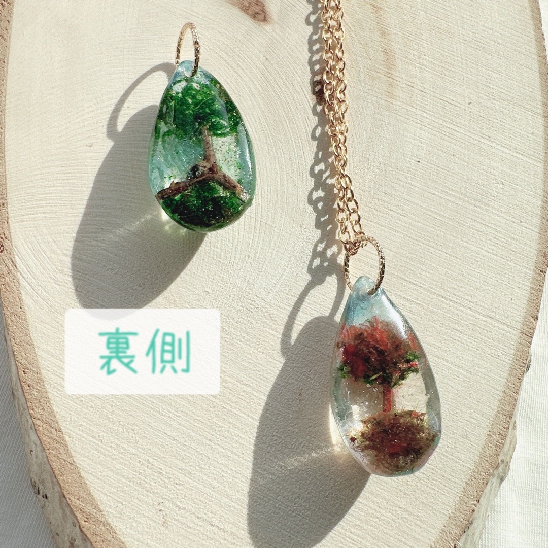 レジン 季節のペンダント 夏秋バージョン🌴🍁  ハンドメイドのアクセサリー(ネックレス)の商品写真