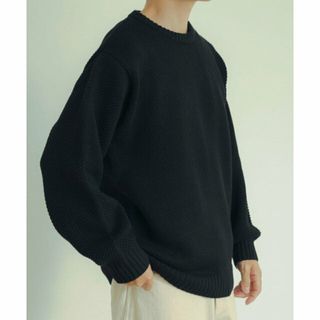 アーバンリサーチアイテムズ(URBAN RESEARCH ITEMS)の【BLK】マシンウォッシャブル クルーネックカノコニット(ニット/セーター)