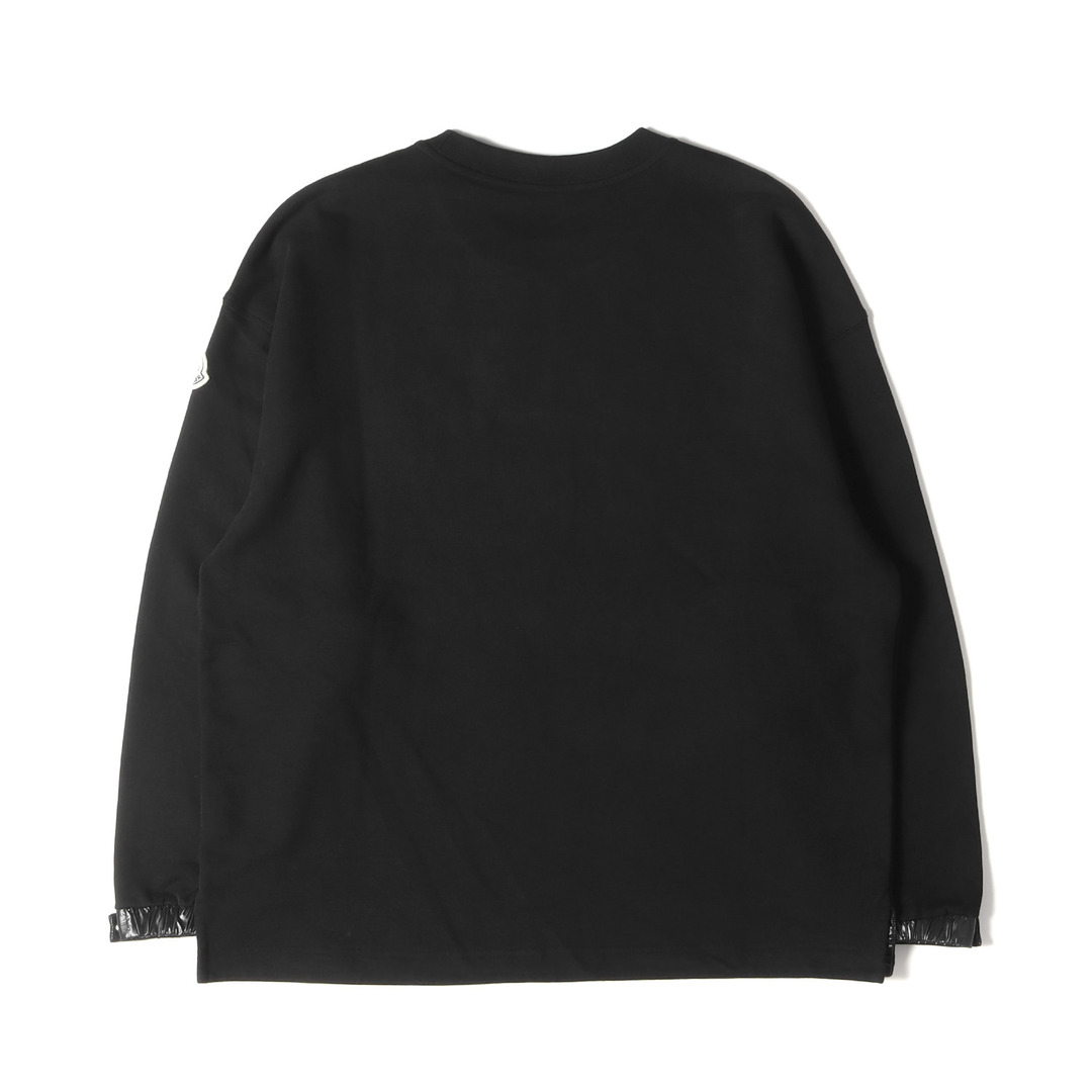 MONCLER モンクレール スウェット サイズ:S 23SS ナイロン ロゴ クルーネック スウェットシャツ SWEATSHIRT I10938G0002 899WC トップス トレーナー 起毛裏毛 ブラック 黒 長袖 【メンズ】