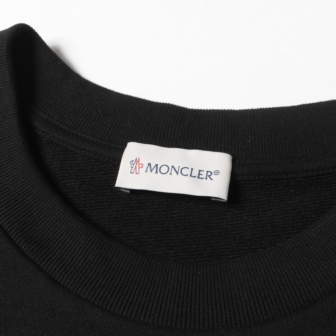 MONCLER モンクレール スウェット サイズ:S 23SS ナイロン ロゴ クルーネック スウェットシャツ SWEATSHIRT I10938G0002 899WC トップス トレーナー 起毛裏毛 ブラック 黒 長袖 【メンズ】