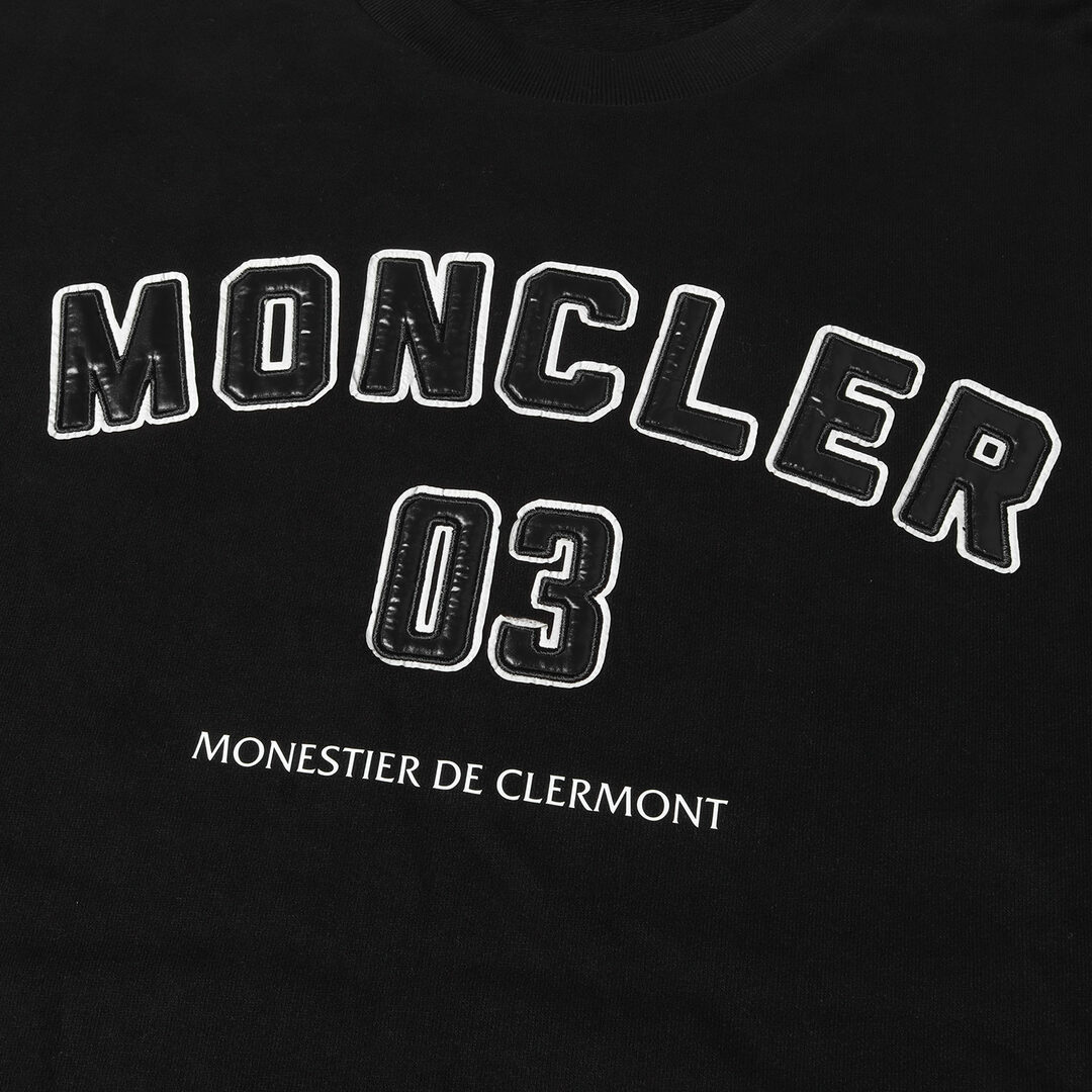 MONCLER モンクレール スウェット サイズ:S 23SS ナイロン ロゴ クルーネック スウェットシャツ SWEATSHIRT I10938G0002 899WC トップス トレーナー 起毛裏毛 ブラック 黒 長袖 【メンズ】