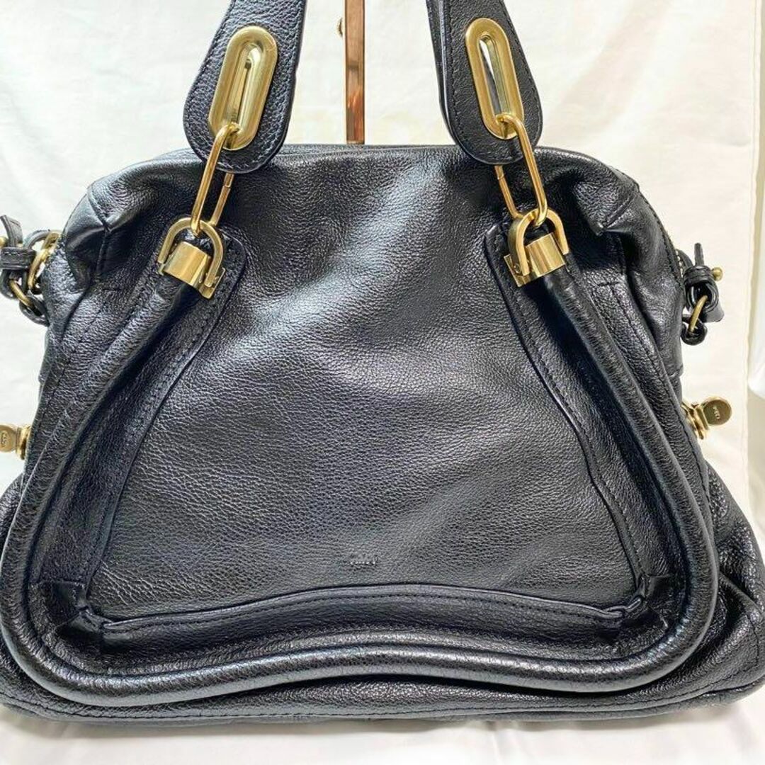 【良品】Chloe　クロエ　パラティ　2Wayバッグ　ブラック　レザー