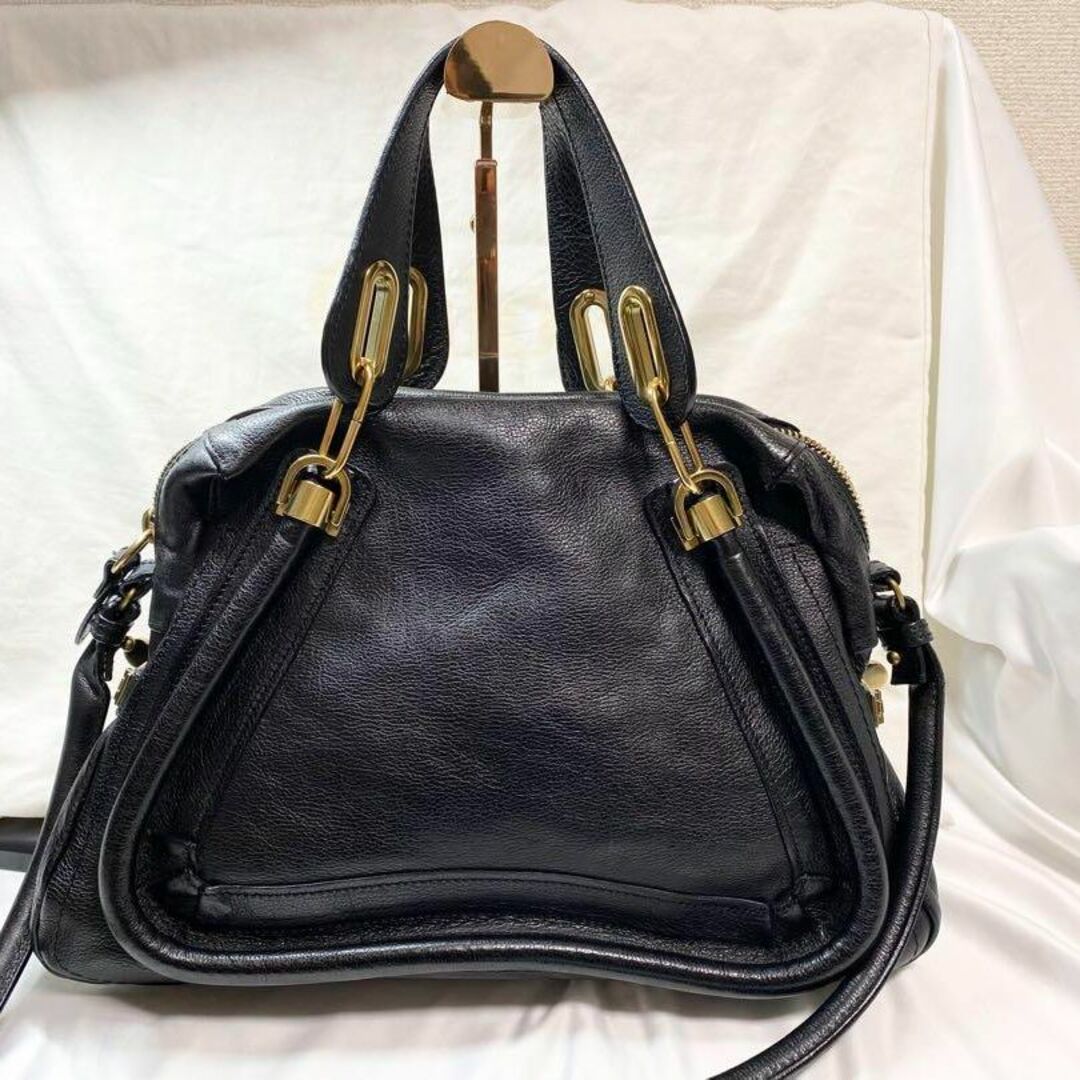 【良品】Chloe　クロエ　パラティ　2Wayバッグ　ブラック　レザー