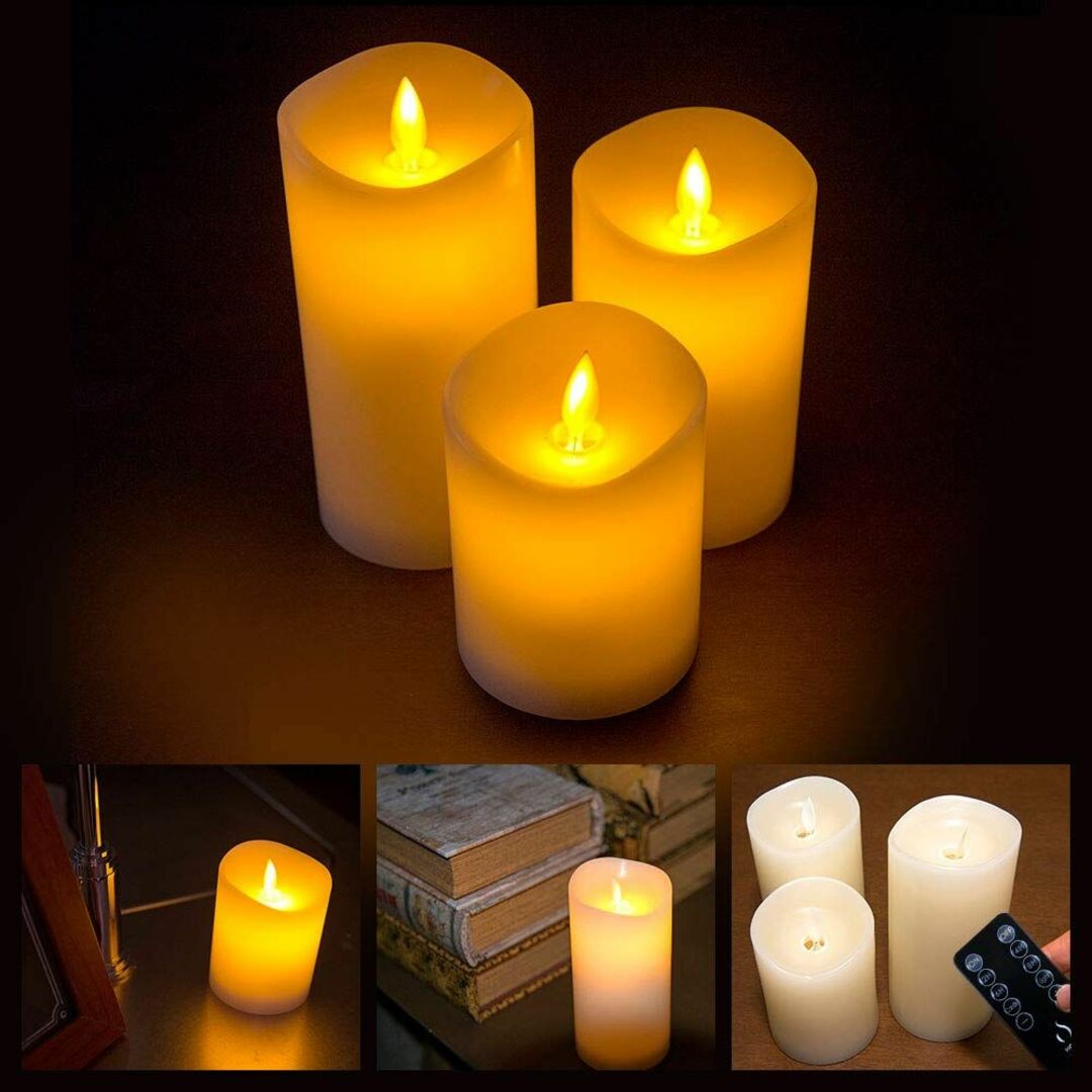【特価商品】HONONARI LEDキャンドルライト 大中小3点セット 専用リモ 【人気商品】HONONARI LEDキャンドルライト 大中小3点セット 専用リモ