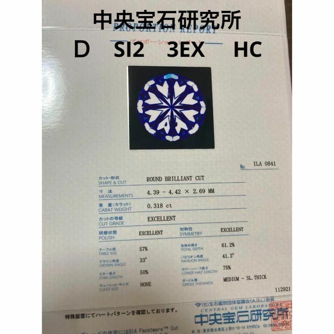 新品０．３ｃｔ　PT９００　天然ダイヤモンドネックレス　D　SI２　３EX　HC