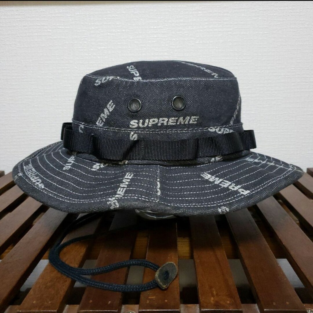 新品　シュプリーム  ブラック デニム キャップ ブーニー supreme