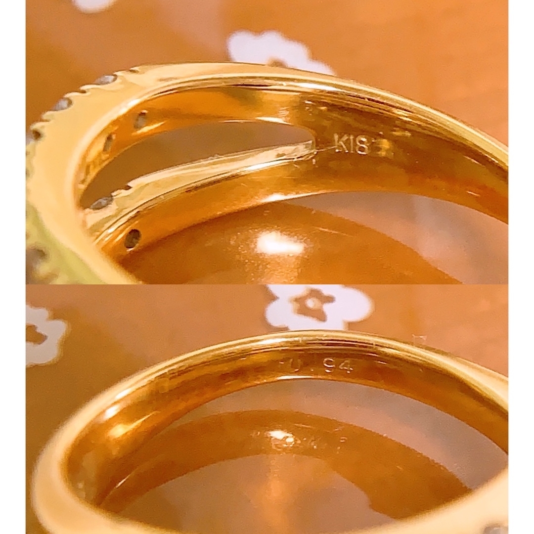 キラキラ✨3連風❣️D0.94CT ✨K18ダイヤリング　ダイヤモンドリング レディースのアクセサリー(リング(指輪))の商品写真