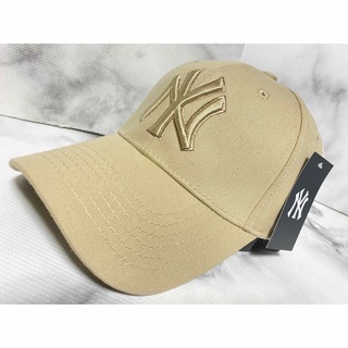 MLBニューヨーク・ヤンキースキャップ帽子 free size ゴールドブラウン(キャップ)