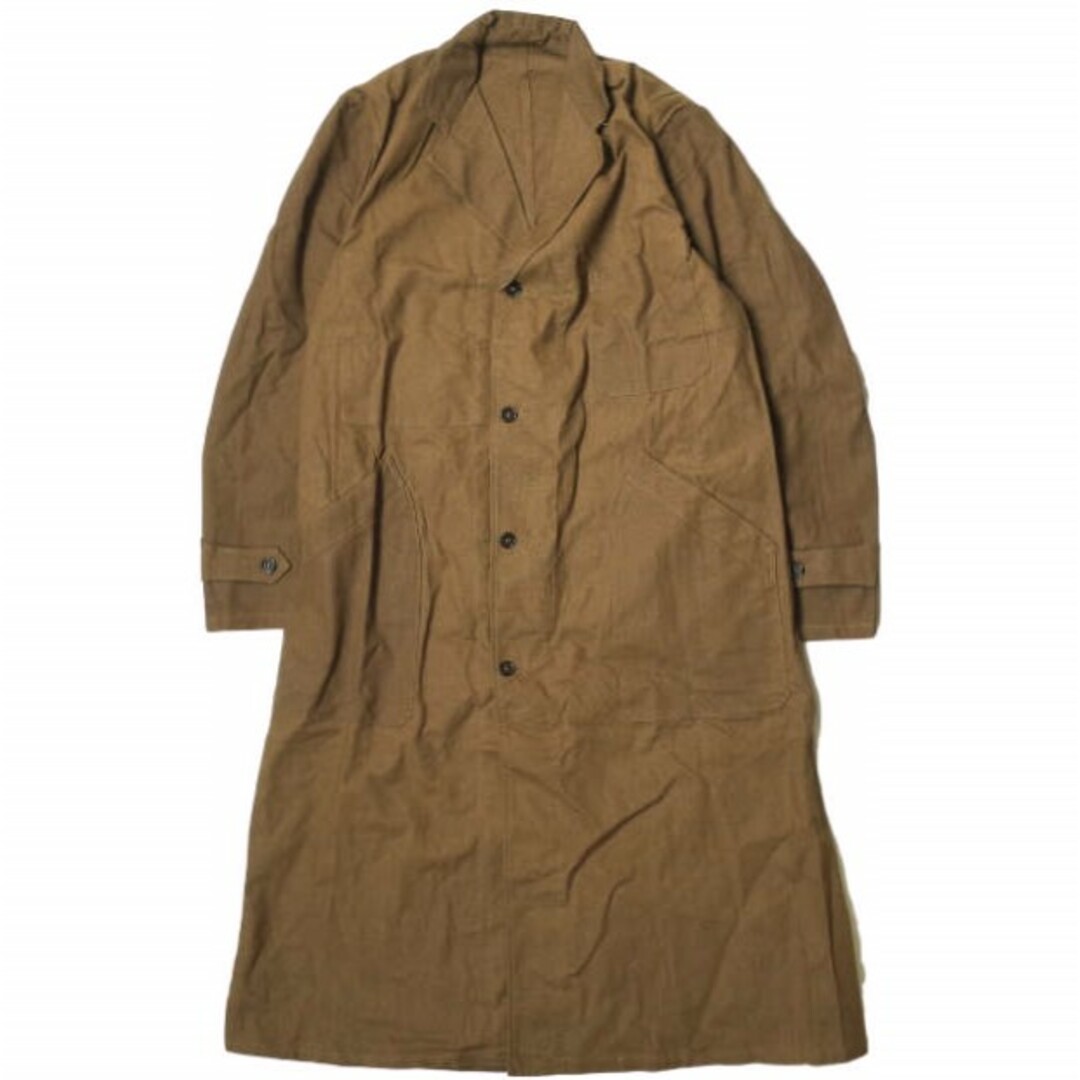 AU MOLINEL フレンチヴィンテージ 1940〜50s Brown Metis Duster Coat フレンチメティスダスターコート 42 ブラウン フランス ユーロ アンティーク VINTAGE ワーク アウター【AU MOLINEL】約55cm袖丈