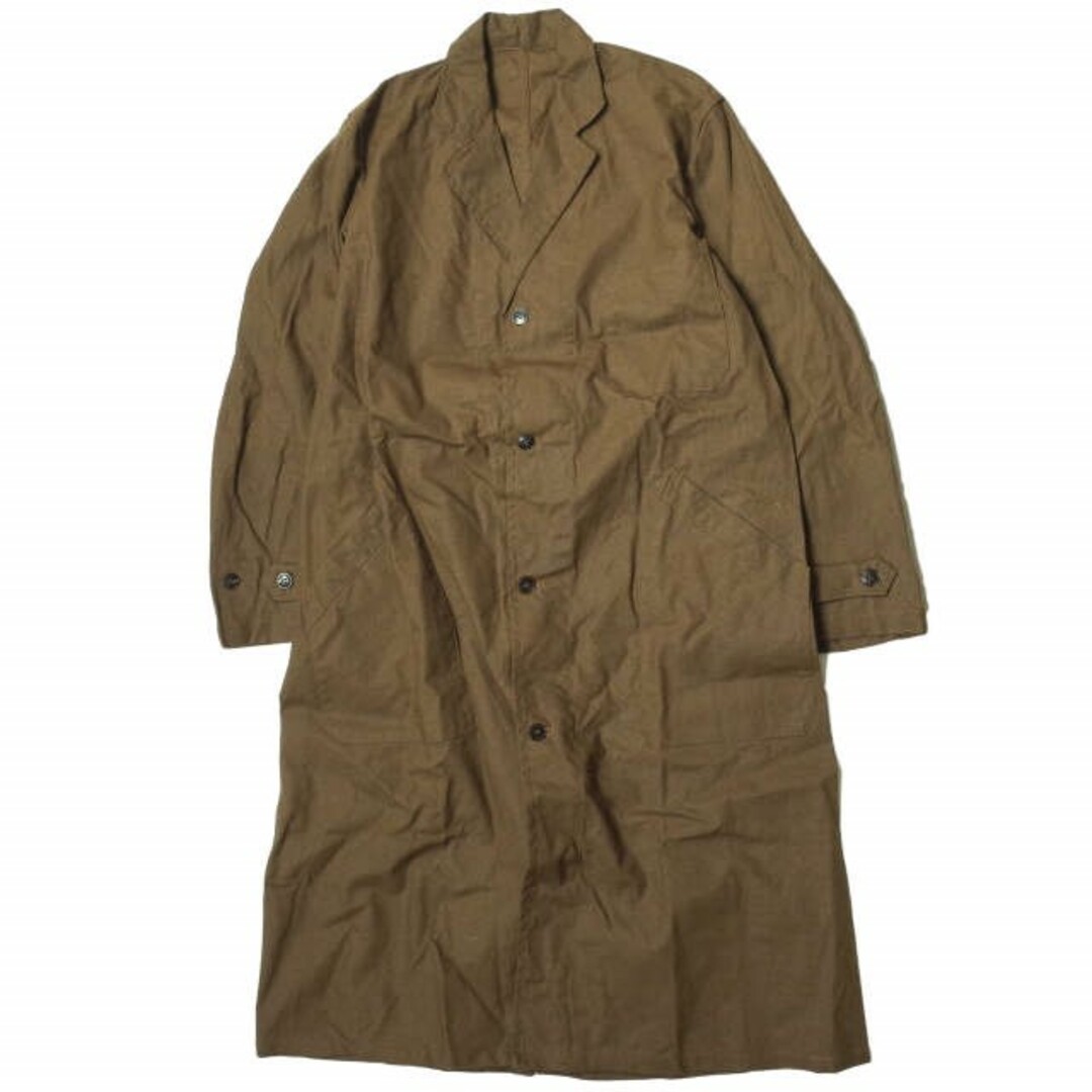 AU MOLINEL フレンチヴィンテージ 1940〜50s Brown Metis Duster Coat フレンチメティスダスターコート M程度 ブラウン フランス ユーロ アンティーク VINTAGE ワーク アウター【AU MOLINEL】約45cm着丈