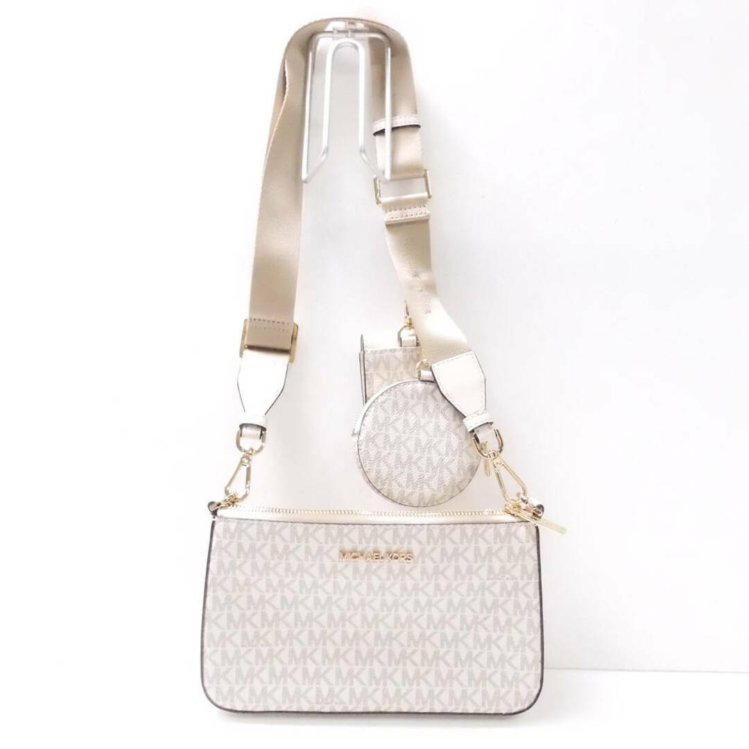 美品 MICHAEL KORS マイケルコース 35S2GTVC1B JET SET TRAVEL クロスボディバッグ 1点 ライトクリーム レディース AY4314C