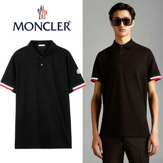 送料無料 79 MONCLER モンクレール 8A73400 84556 ブラック 半袖 ポロシャツ size M