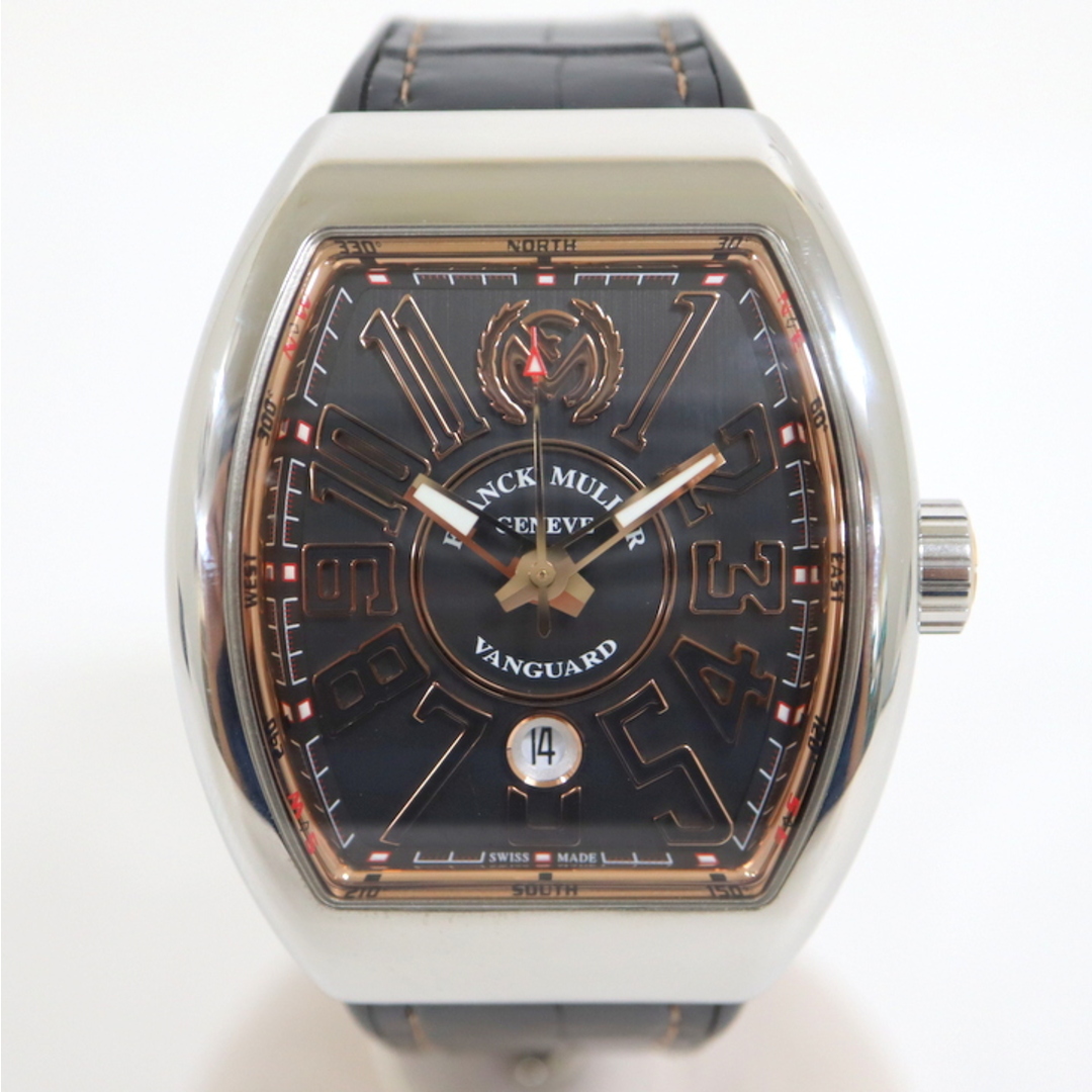 【FRANCK MULLER】フランクミュラー ヴァンガード 自動巻き腕時計 SS×PG ブラック文字盤 ラバー V45SCDTSTGJ/hm09529tg