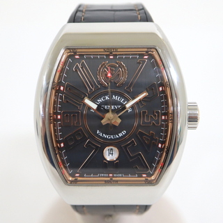 フランクミュラー(FRANCK MULLER)の【FRANCK MULLER】フランクミュラー ヴァンガード 自動巻き腕時計 SS×PG ブラック文字盤 ラバー V45SCDTSTGJ/hm09529tg(腕時計(アナログ))