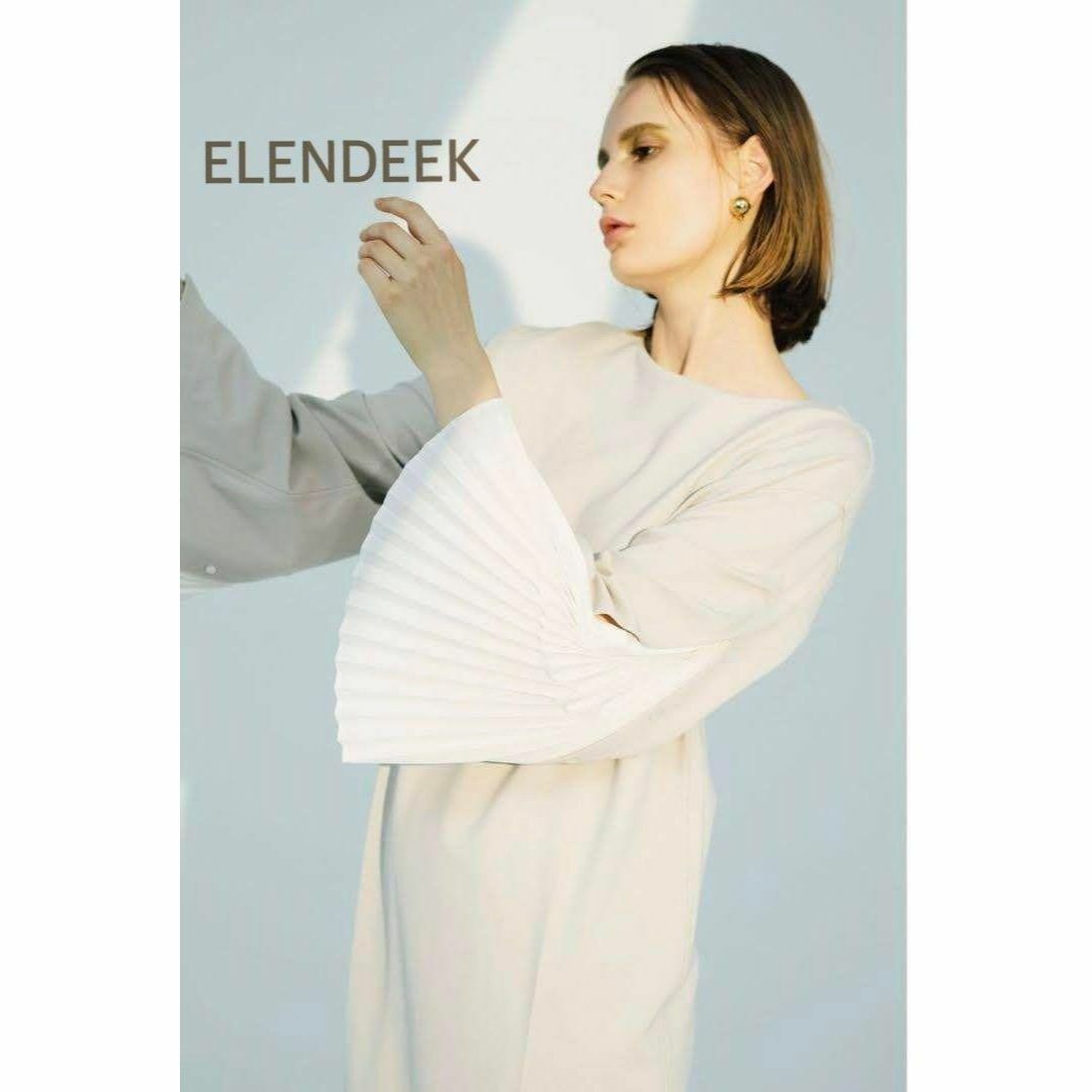 美品　エレンディーク　ELENDEEK　プリーツスリーブワンピース　グレー | フリマアプリ ラクマ