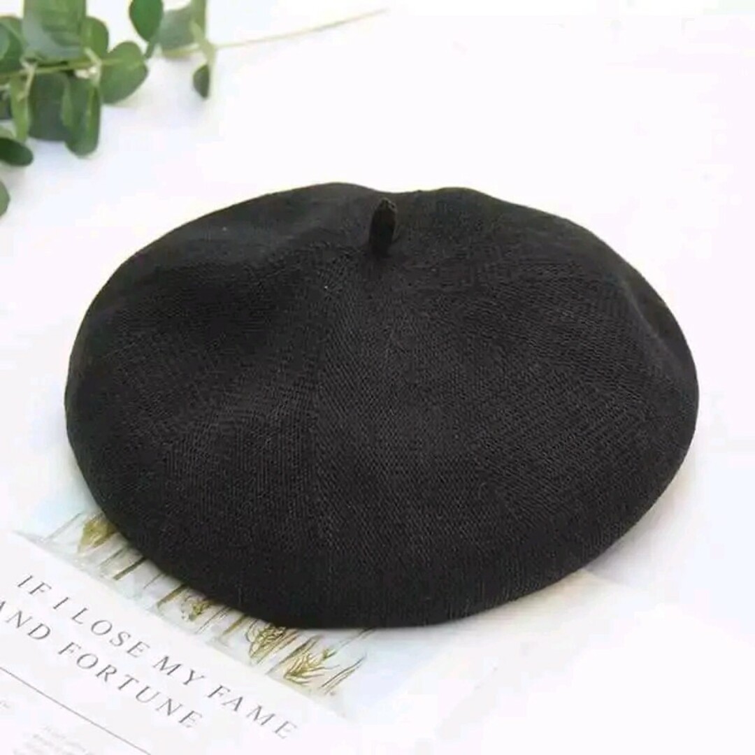黒が入荷しました！*☆*サマー　シンプルデザイン　ベレー帽　ブラック*☆* レディースの帽子(ハンチング/ベレー帽)の商品写真