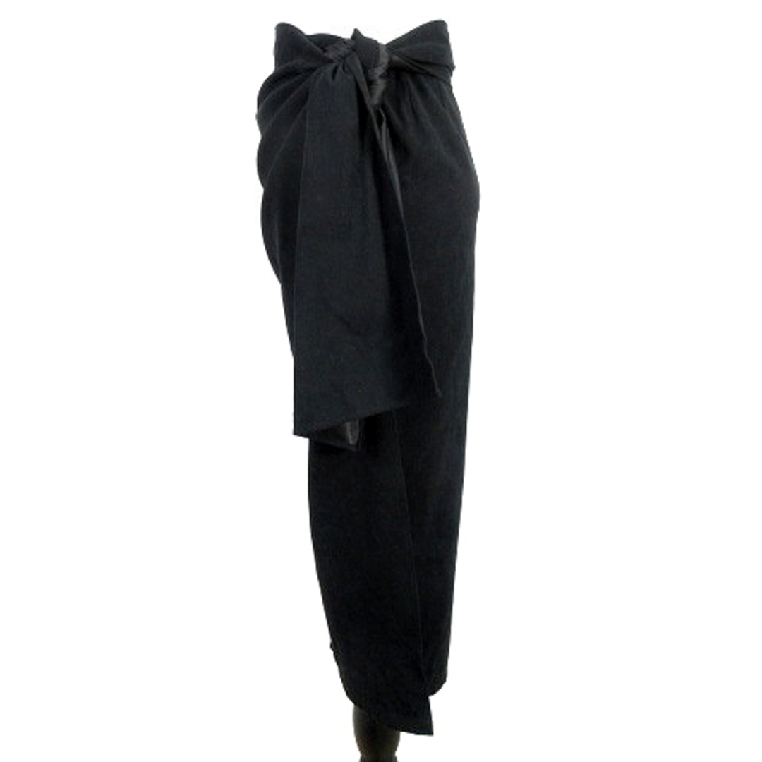 mysty woman(ミスティウーマン)のミスティウーマン ラップスカート タイト ミモレ丈 スエード調 無地 F 黒 レディースのスカート(ロングスカート)の商品写真