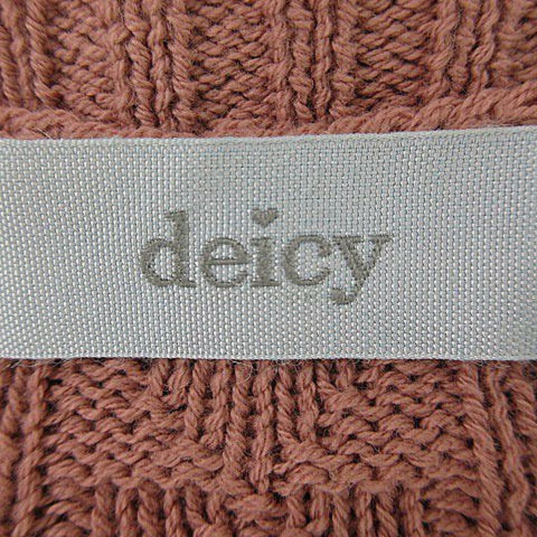 deicy(デイシー)のデイシー ニット カーディガン 長袖 ラウンドネック チュニック丈 F ピンク レディースのトップス(カーディガン)の商品写真