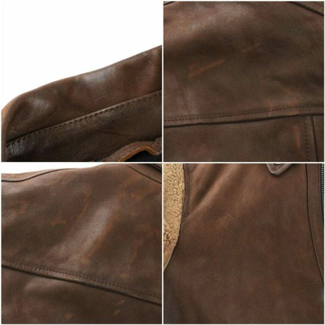 DIESEL BLACK GOLD レザージャケット 革ジャン 48 M～L 茶 メンズのジャケット/アウター(ブルゾン)の商品写真