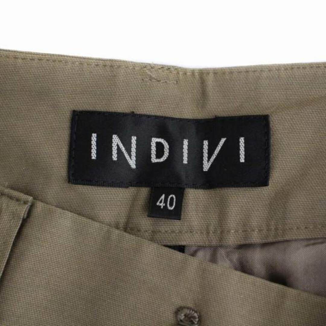 INDIVI(インディヴィ)のインディヴィ INDIVI ハーフパンツ ジップフライ 日本製 40 L 茶 レディースのパンツ(ショートパンツ)の商品写真