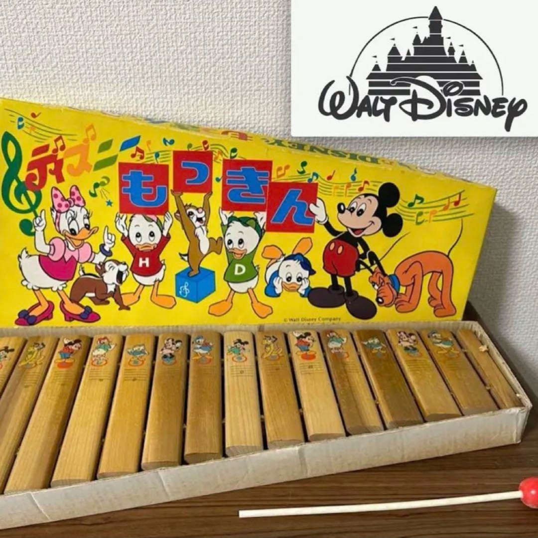 【1980年代】　ディズニー　ヴィンテージ　ミッキー　木琴　【箱付・完品】