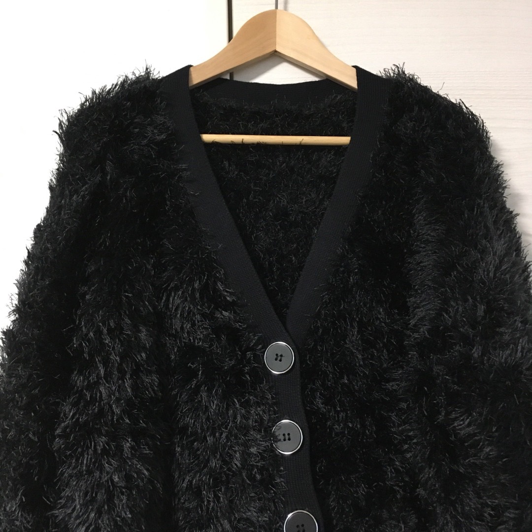 新品】MELT THE LADY ベーシック シャギーカーディガン 黒 希少の通販