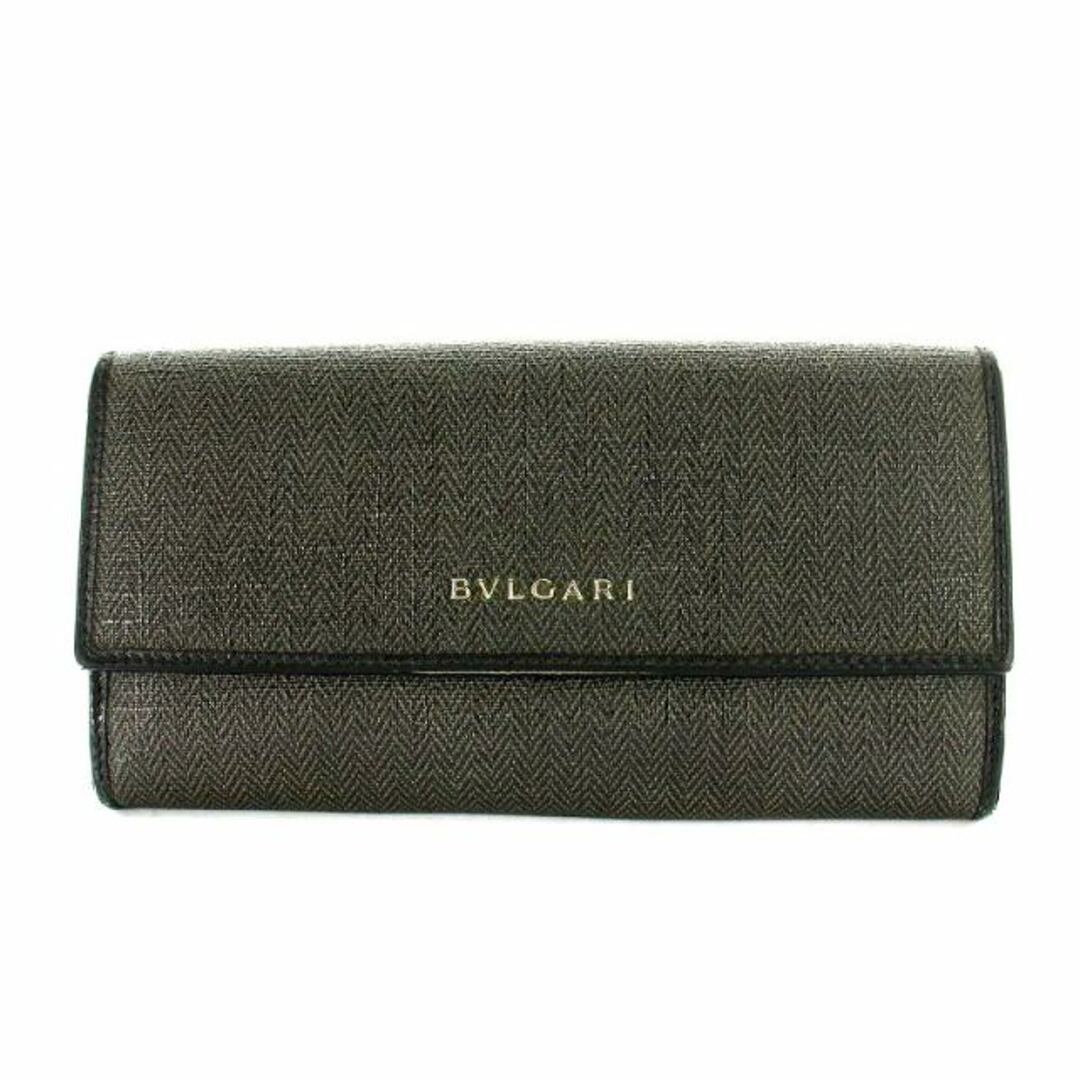 ブルガリ BVLGARI 長財布 二つ折り レザー グレー 黒 - 長財布