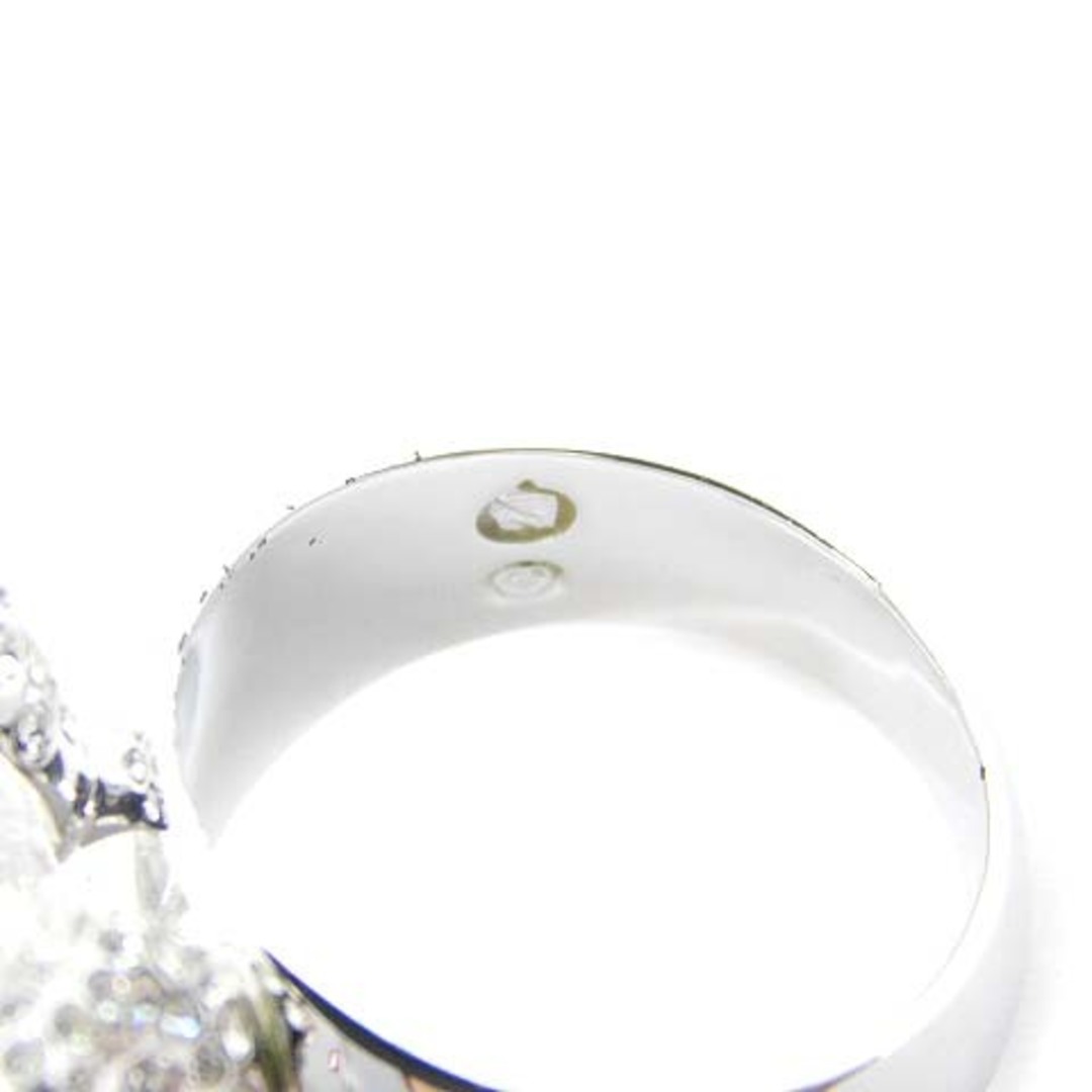 スワロフスキー リング 指輪 クリスタル ヘビ 14号 シルバー色 ■OS 4