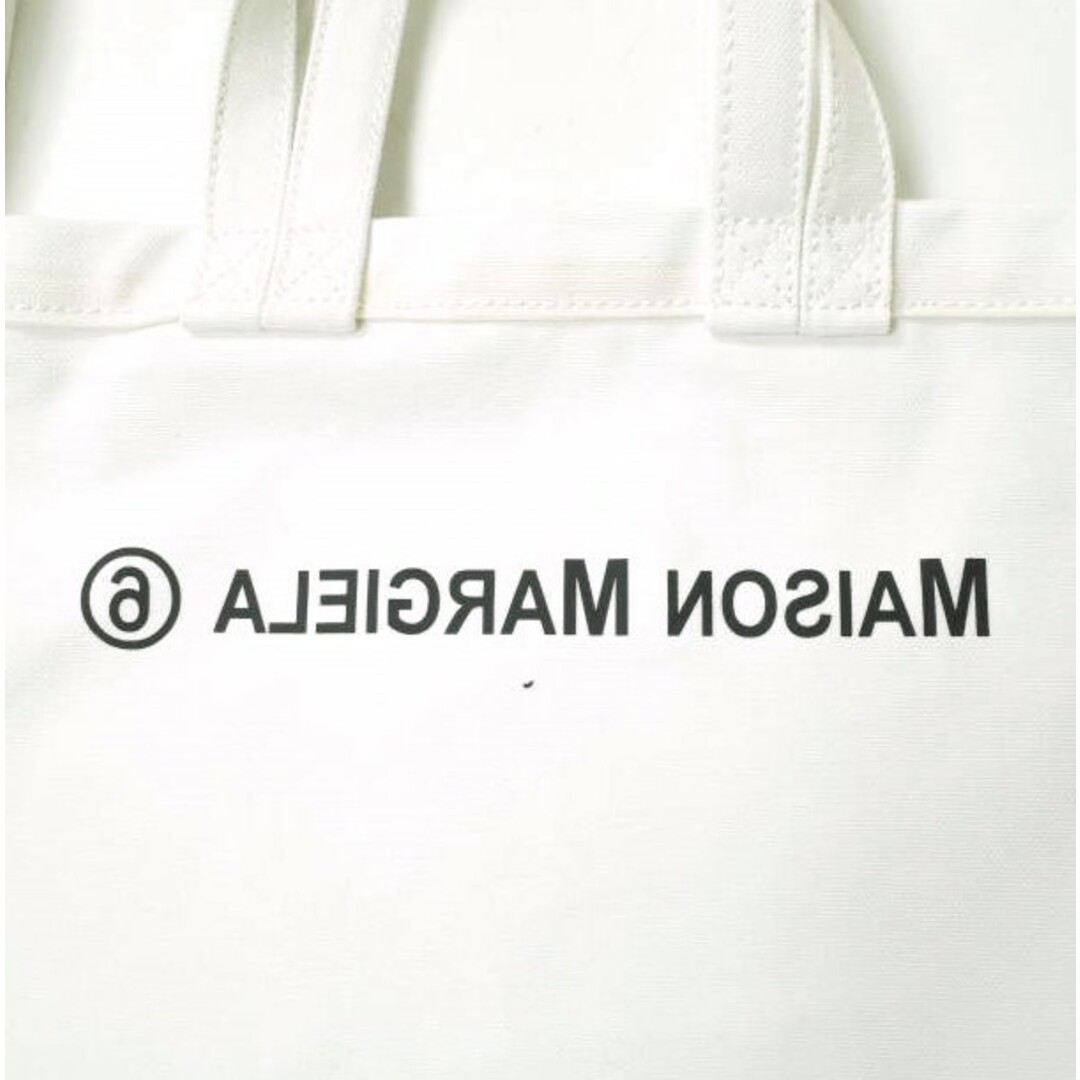 MM6 エムエムシックス 19AW イタリア製 BERLIN BAG ベルリンバッグ S54WC0058 PR238 ホワイト Maison Margiela メゾンマルジェラ 3WAY トート ショルダー キャンバス 反転ロゴ カバン【MM6】 6