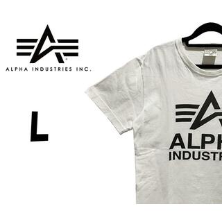 アルファインダストリーズ(ALPHA INDUSTRIES)のアルファインダストリーズ　ロゴＴシャツ　ホワイト　L　K00285(Tシャツ/カットソー(半袖/袖なし))