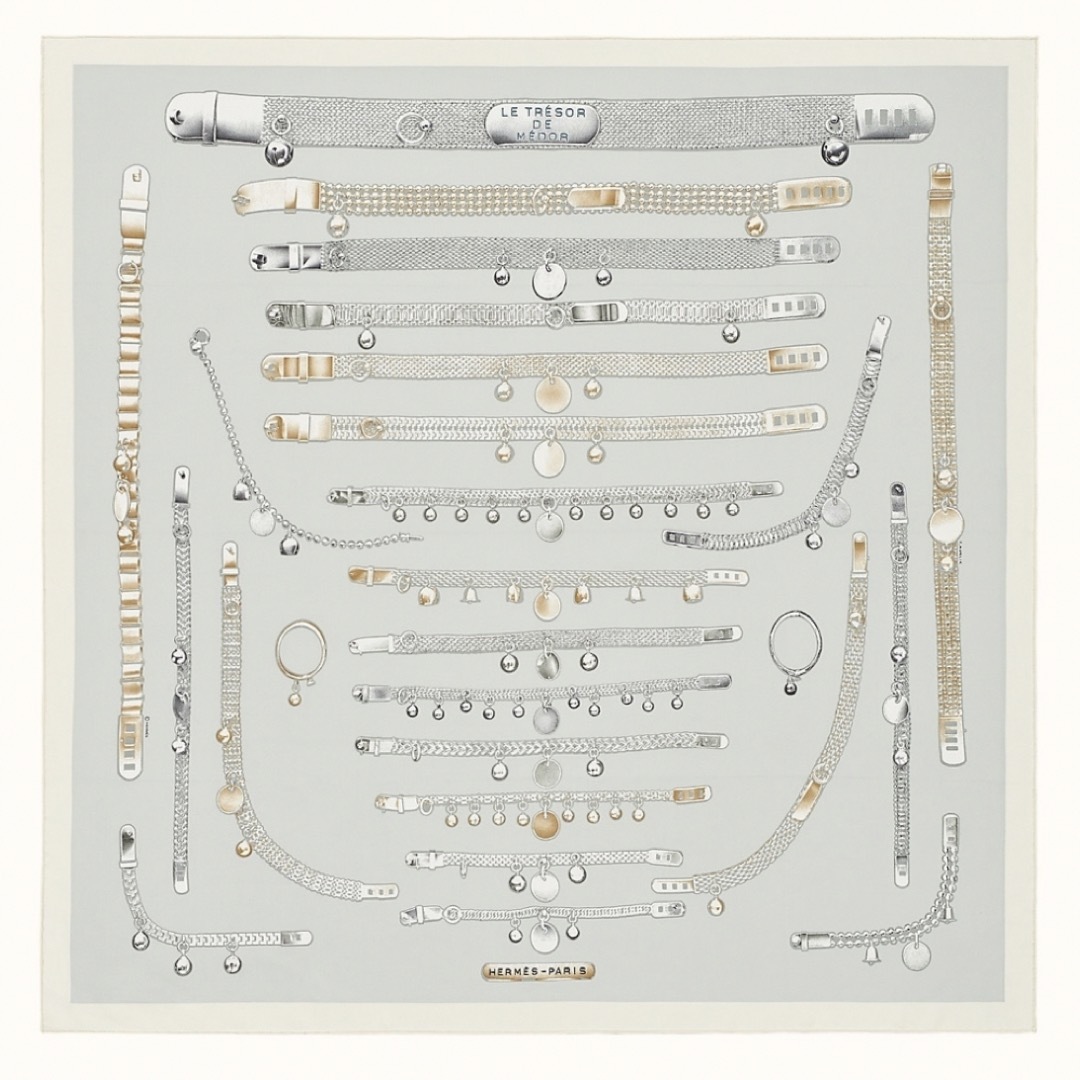【極美品】(Hermes) 《トレゾール・ドゥ・メドール》 カレ 90