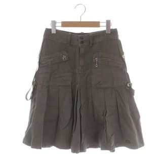 DIESEL - ディーゼル プリーツデニムスカート ひざ丈 リネン混 25