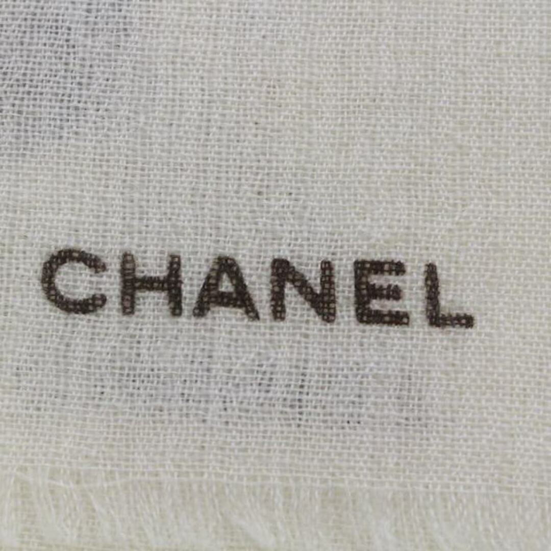 CHANEL(シャネル)のシャネル CHANEL ストール ココマーク パール柄 フリンジ 白 レディースのファッション小物(ストール/パシュミナ)の商品写真
