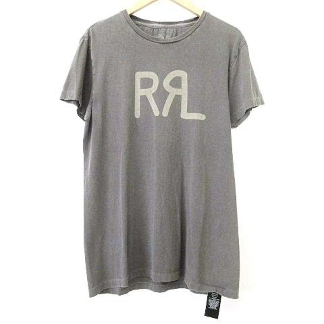 RRL ロゴ プリント Tシャツ 半袖 USED加工 カットソー S ベージュ系