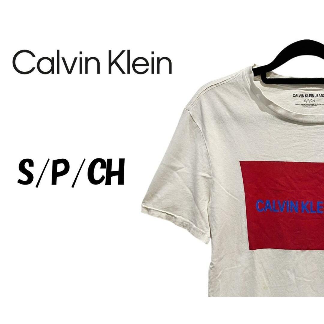 【1点のみ】Calvin Klein Tシャツ Sサイズ ホワイト CKロゴ 男
