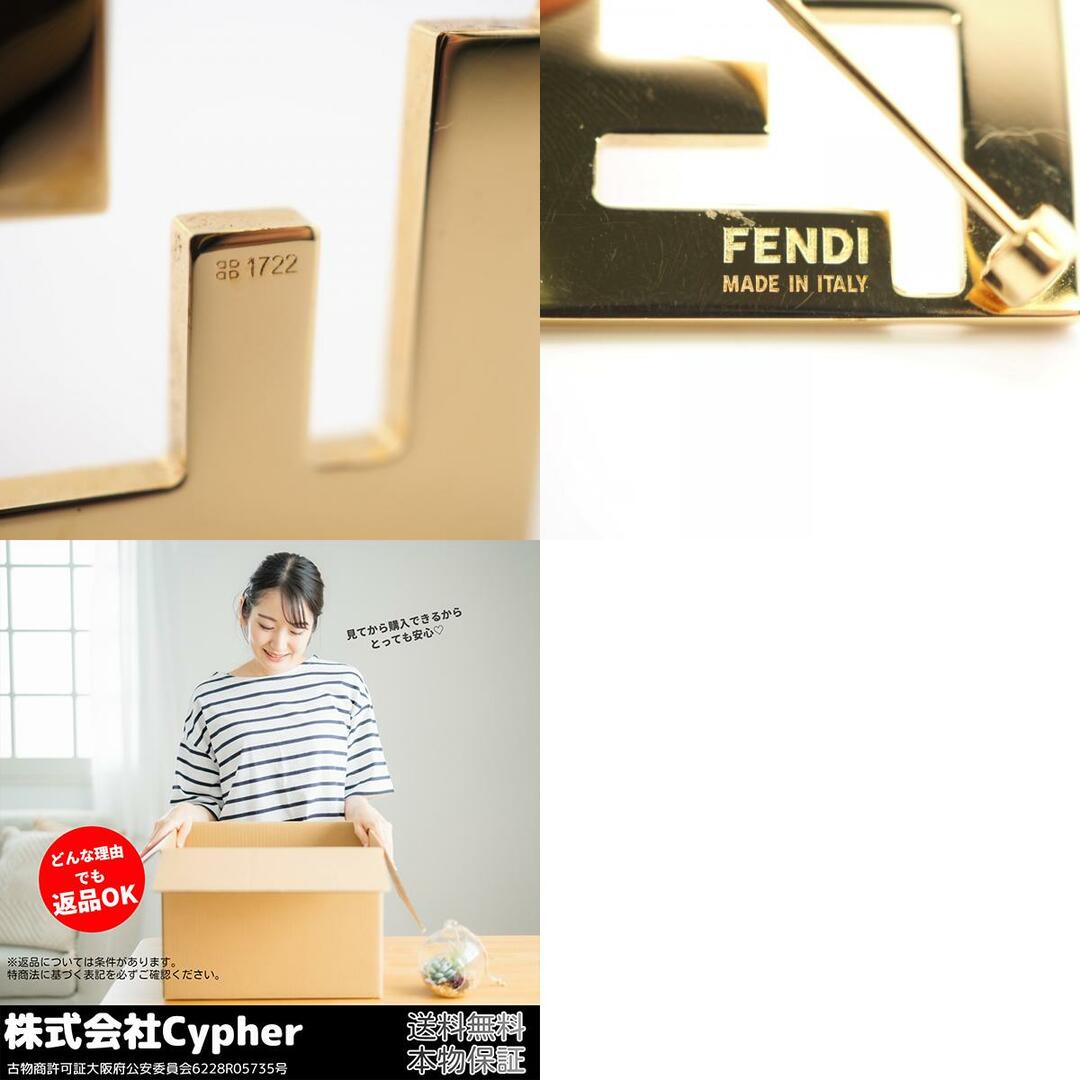 フェンディ FENDI ブローチ
 ズッカ ホワイト