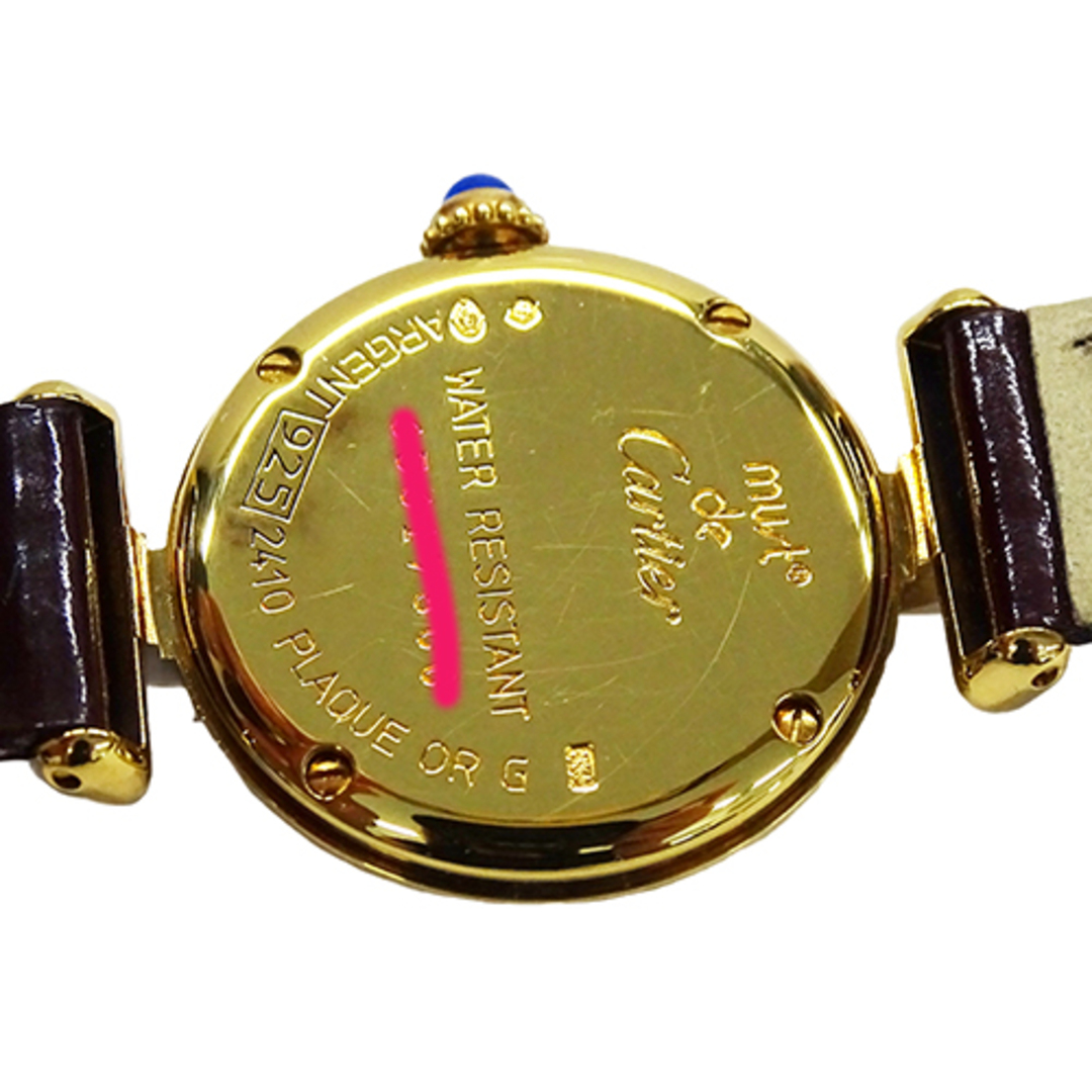 カルティエ Cartier 時計 レディース ブランド マストコリゼ クオーツ QZ 925 レザー W1011554 2410 ラウンド ゴールド ボルドー