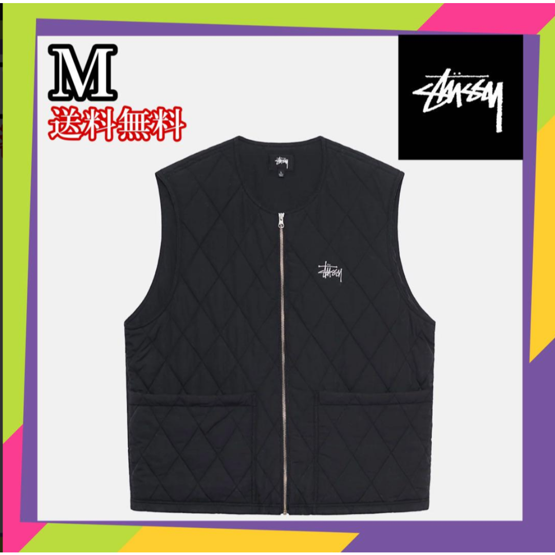 STUSSY - Stussy DIAMOND QUILTED VEST 黒 Mの通販 by ケンタ006's ...