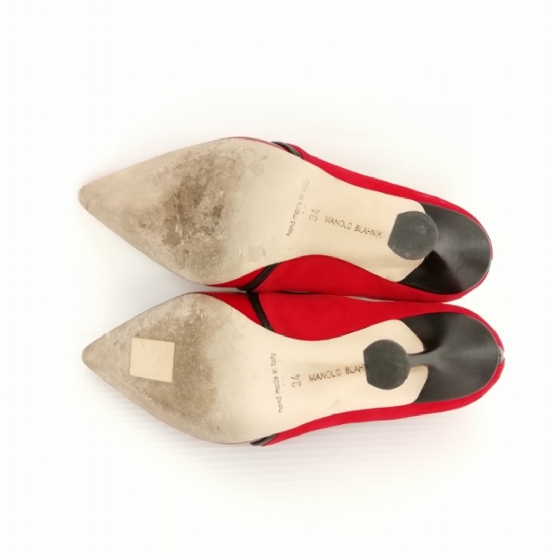 MANOLO BLAHNIK(マノロブラニク)のHAMAKI パテント スウェード パンプス ポインテッドトゥ 34 レッド レディースの靴/シューズ(ハイヒール/パンプス)の商品写真