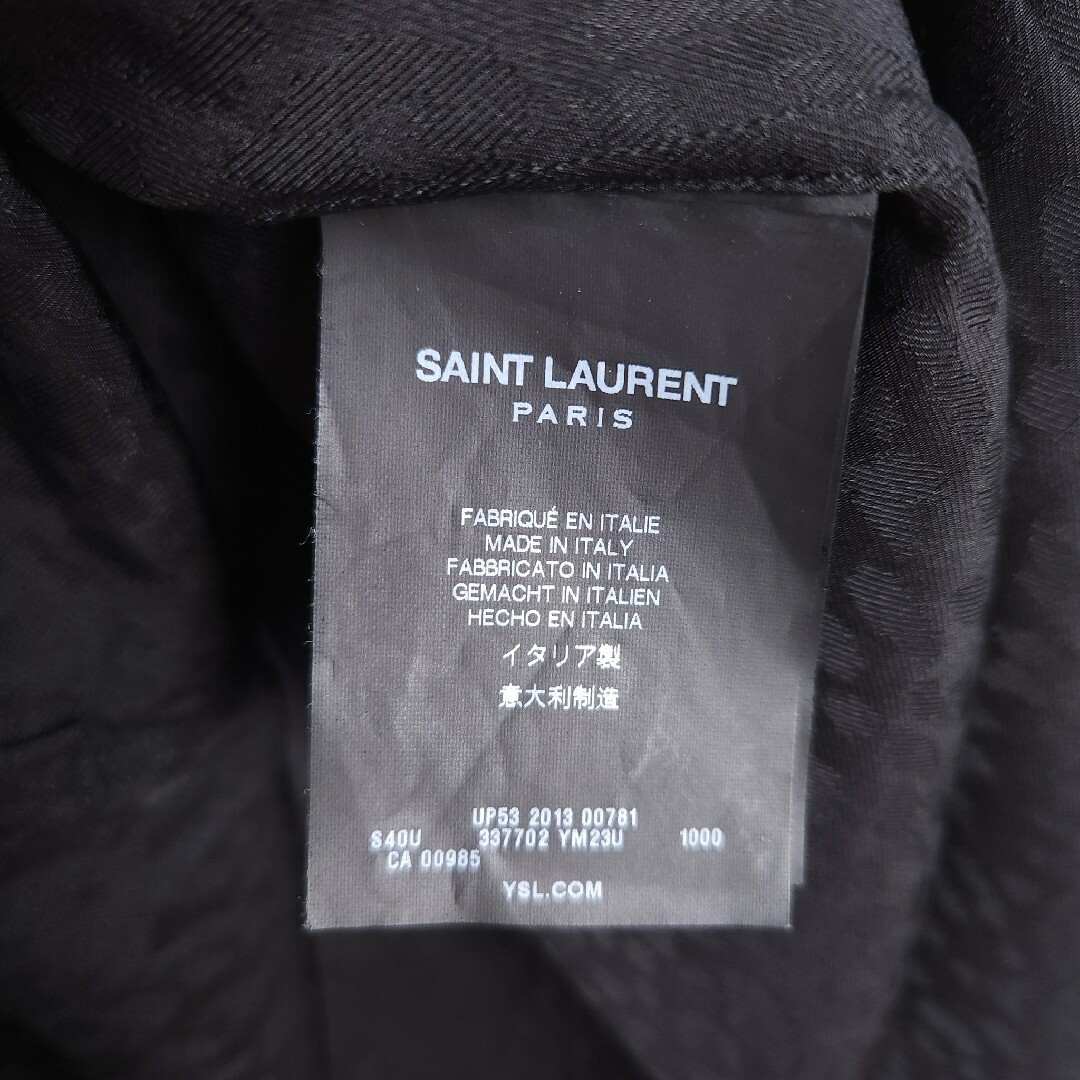 13AW SAINT LAURENT PARIS シルクベイビーキャットシャツ