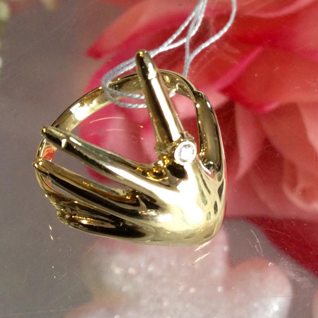 K18 天然ダイヤモンド ハンド リング レディースのアクセサリー(リング(指輪))の商品写真
